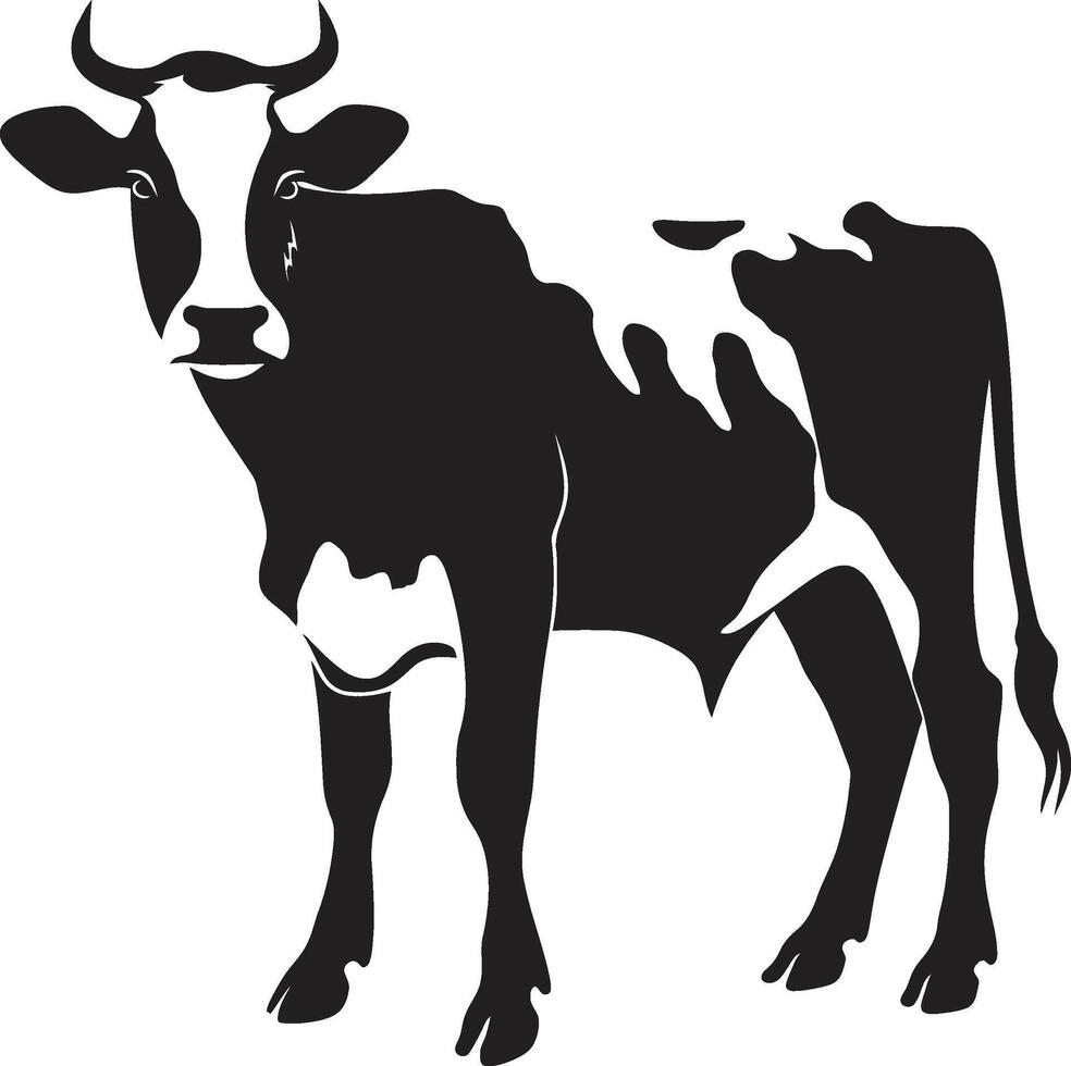 Bovine Beauty Cow for Wholesome Branding Pastoral Charm Full Body Cow Emblem vector