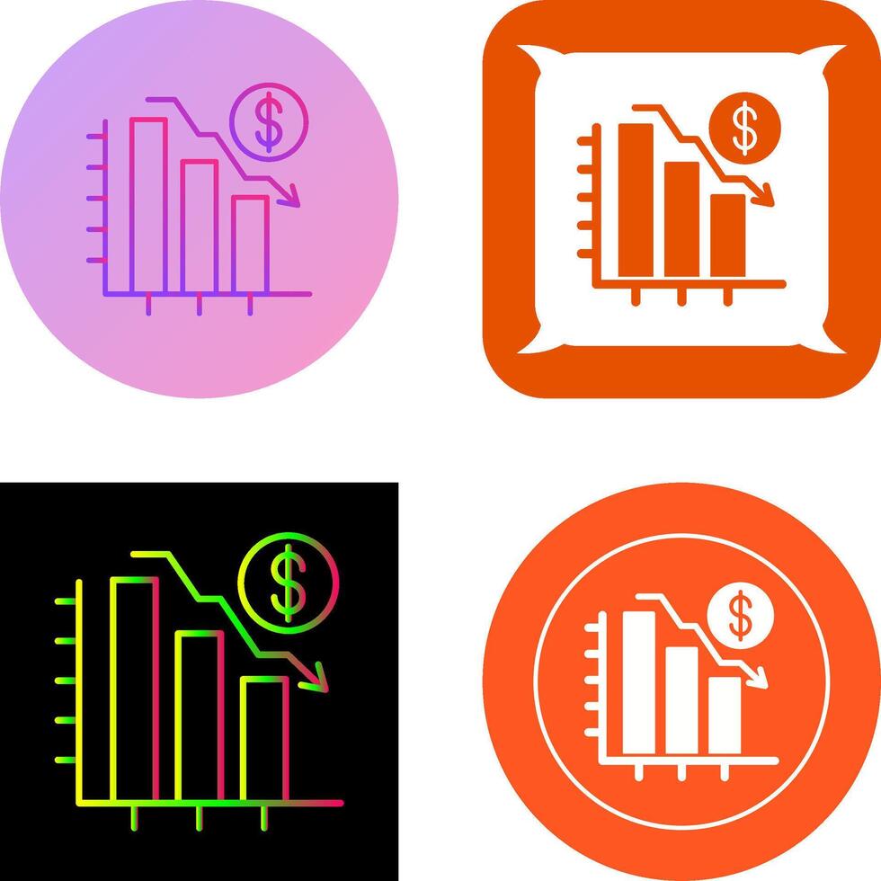 Chart Down Icon Design vector