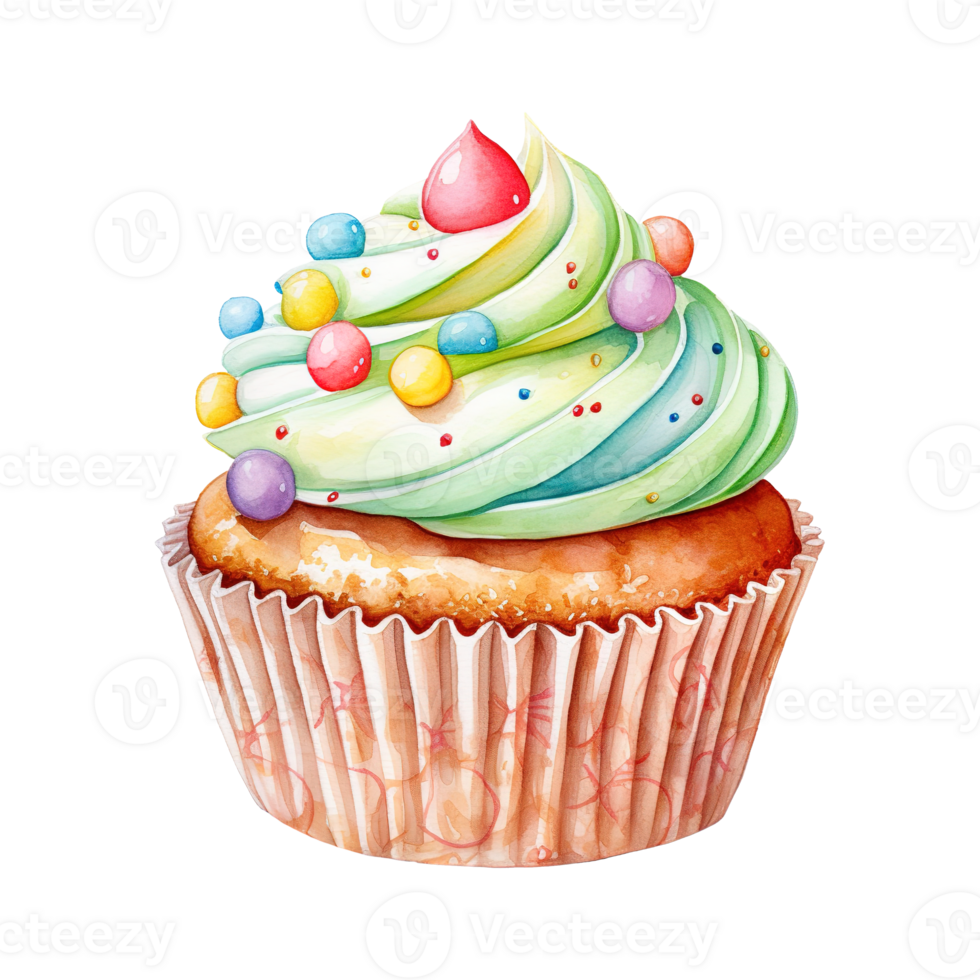 Colorful Frosted Cupcakes png