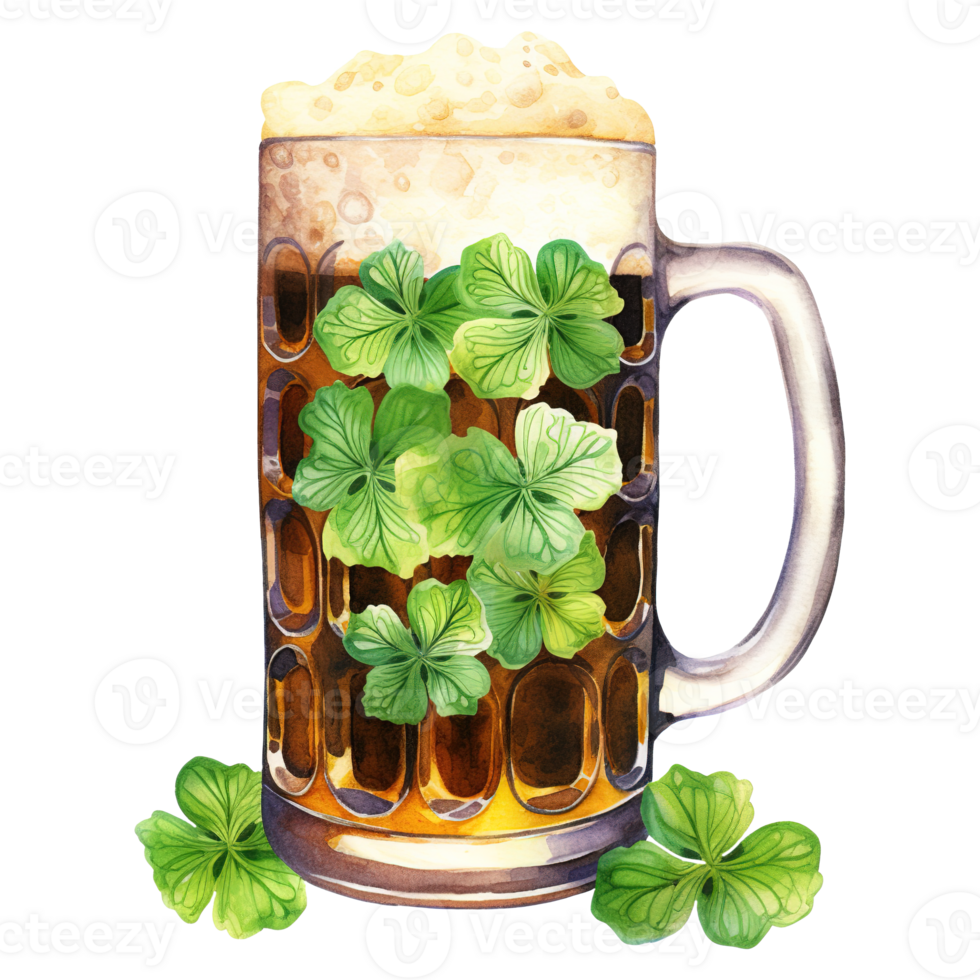 Festive Clover Beer Mugs for Celebratory Toasts png