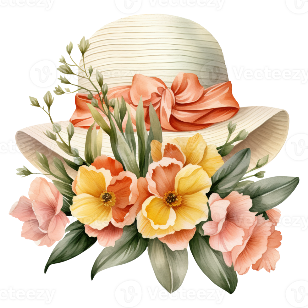 sombreros adornado con flores png