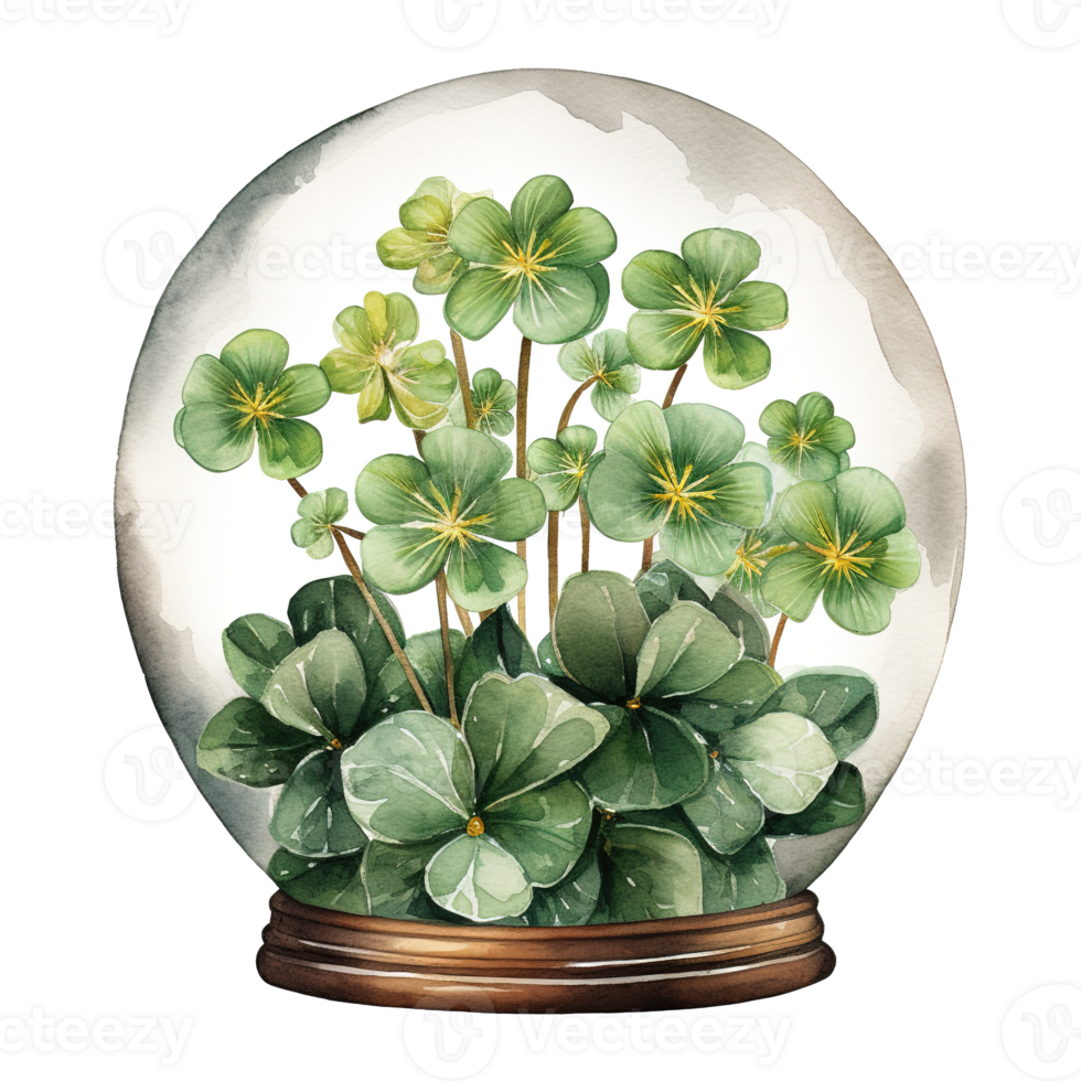 Glass Globe Featuring Clover Inside png