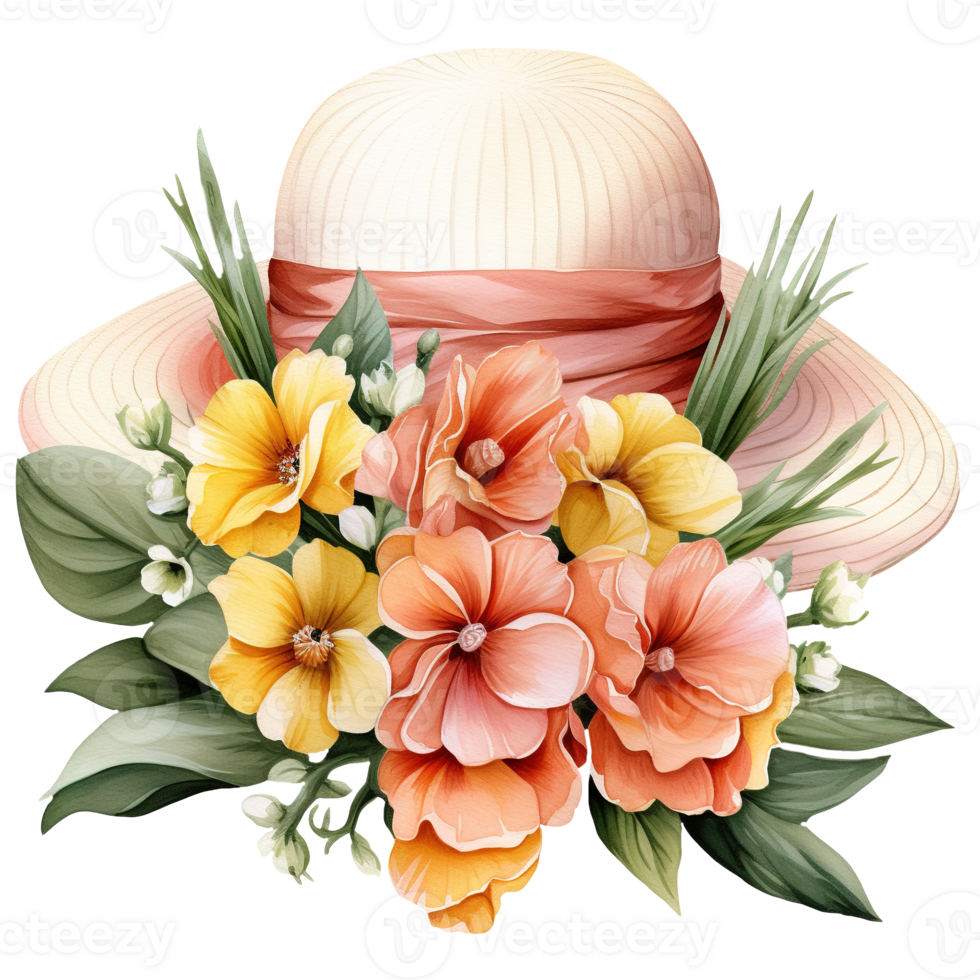 sombreros adornado con flores png