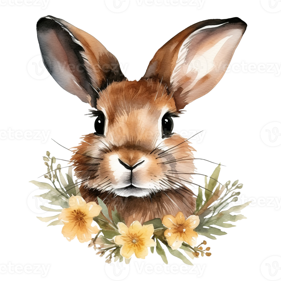 Adorable Watercolor Rabbits png