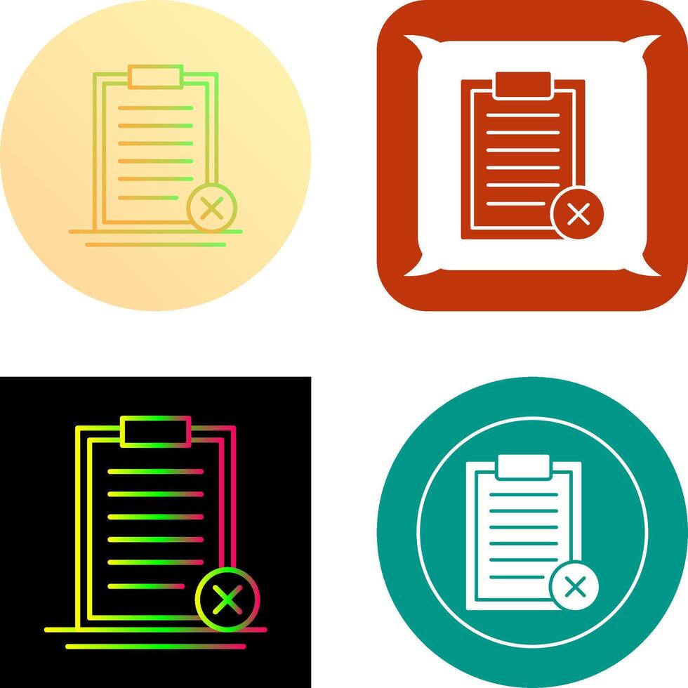 Rejected Icon Design vector