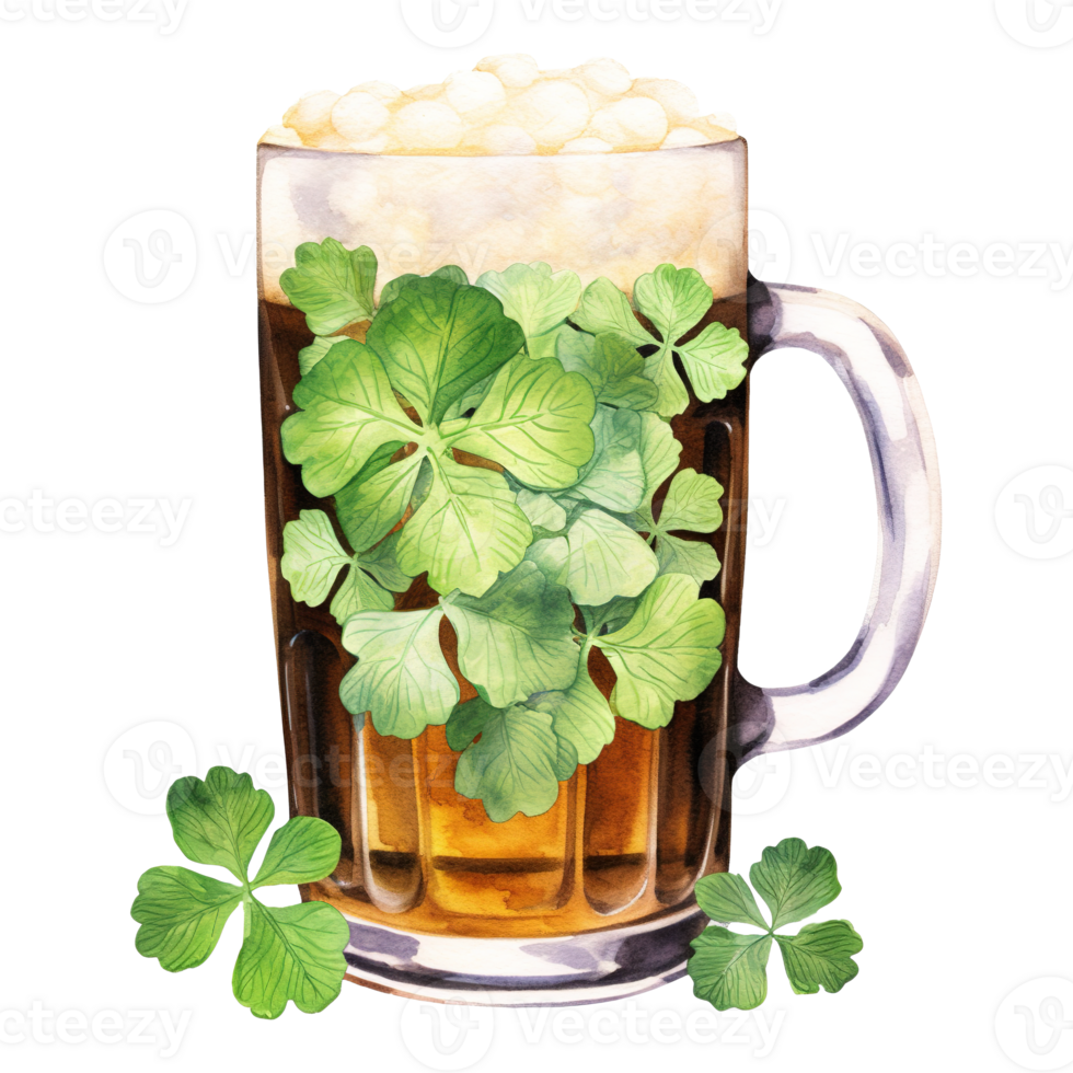 Festive Clover Beer Mugs for Celebratory Toasts png