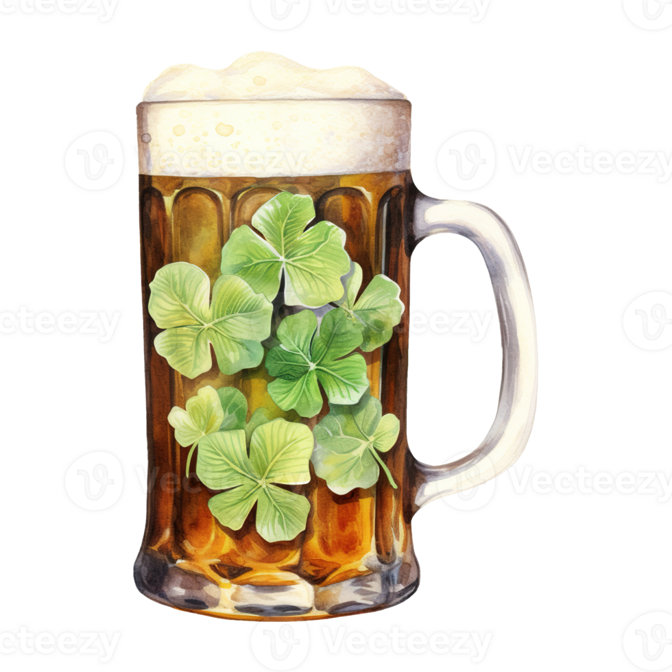 Festive Clover Beer Mugs for Celebratory Toasts png