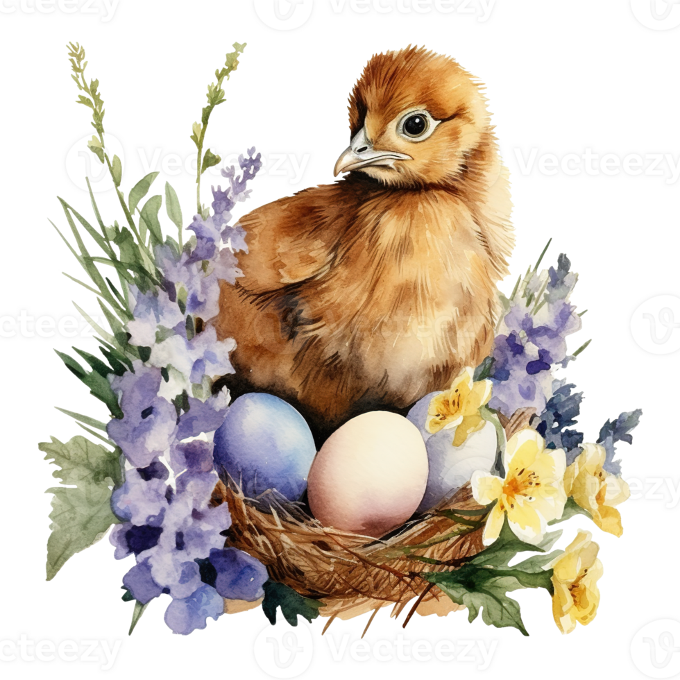 Charming Watercolor Chickens png