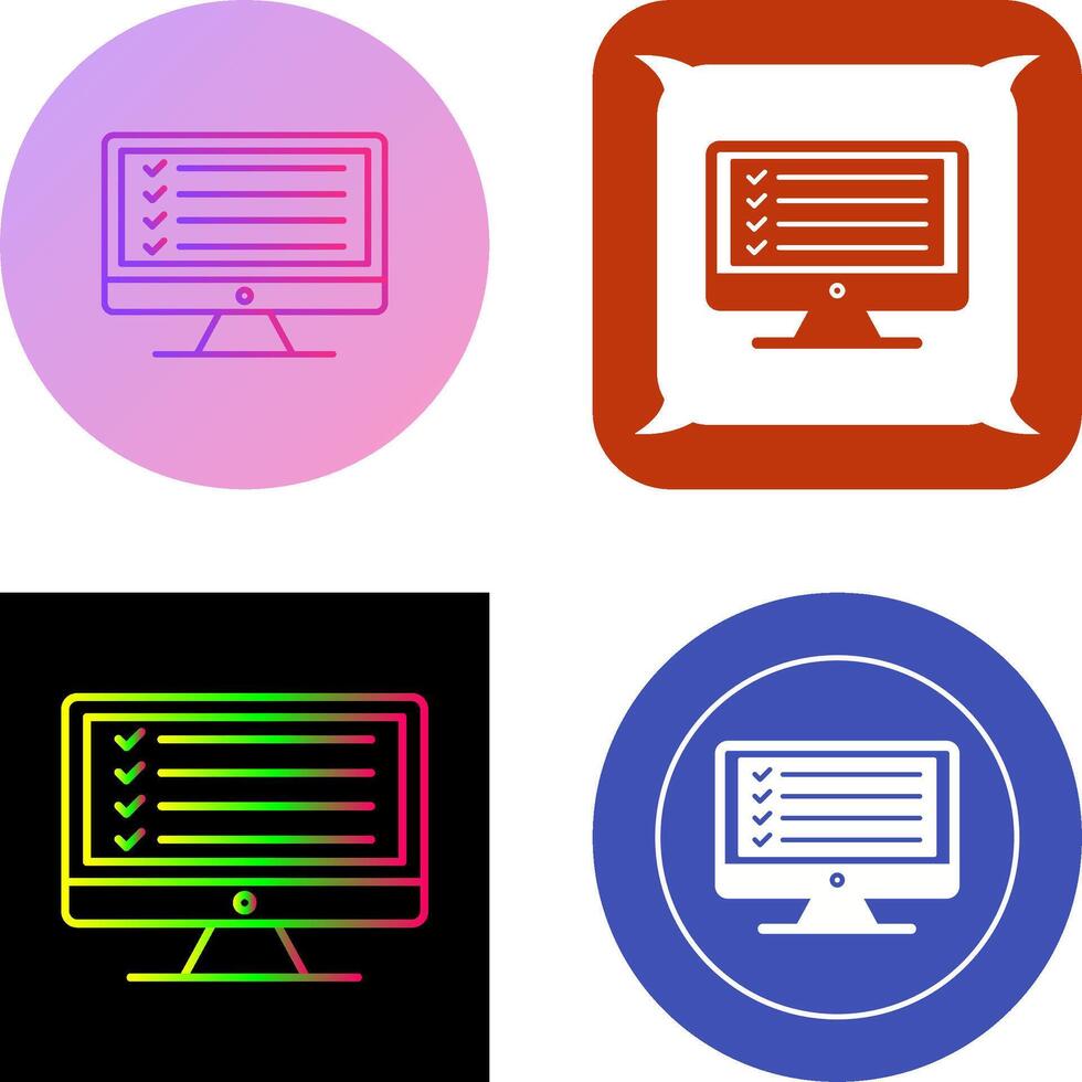 en línea Lista de Verificación icono diseño vector