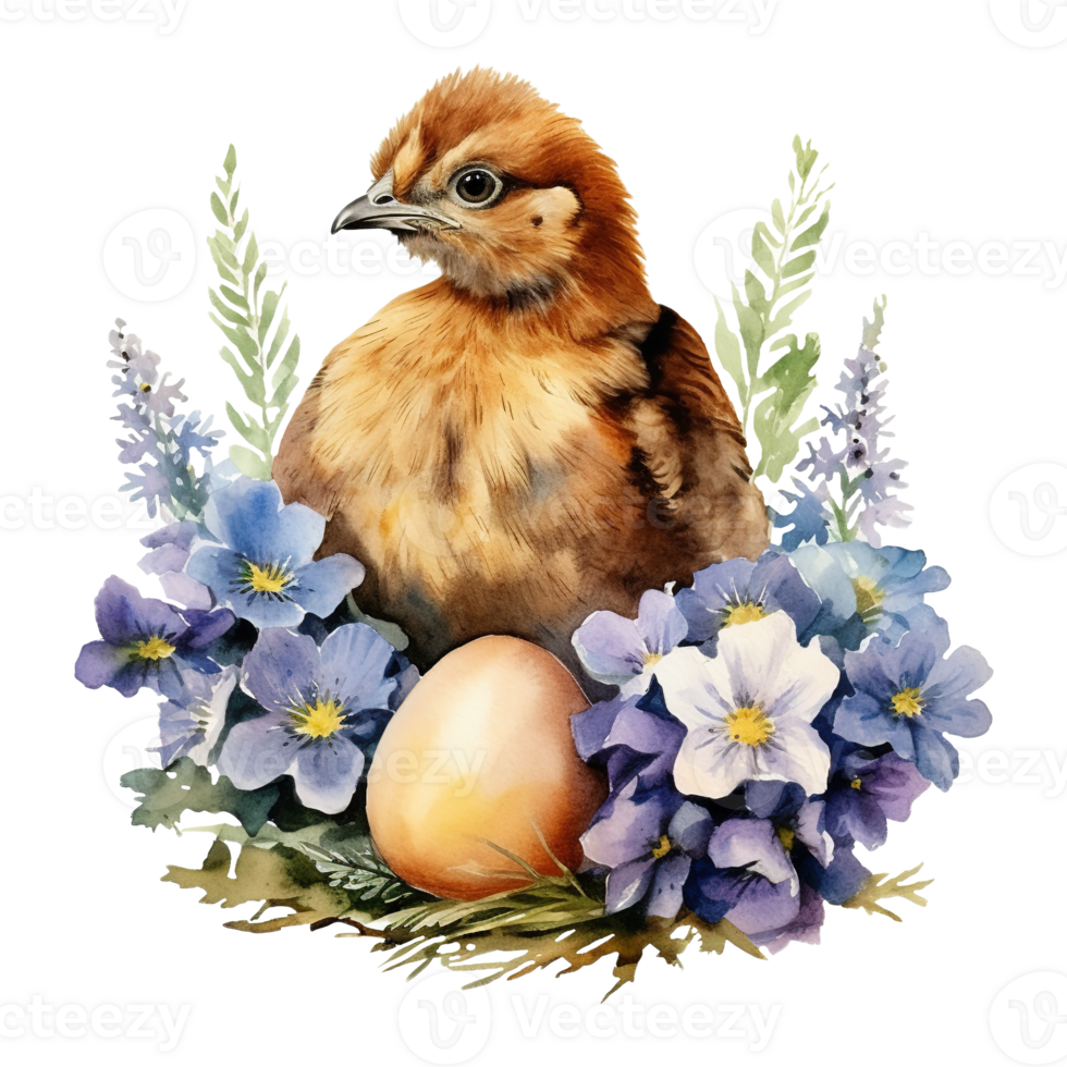 Charming Watercolor Chickens png