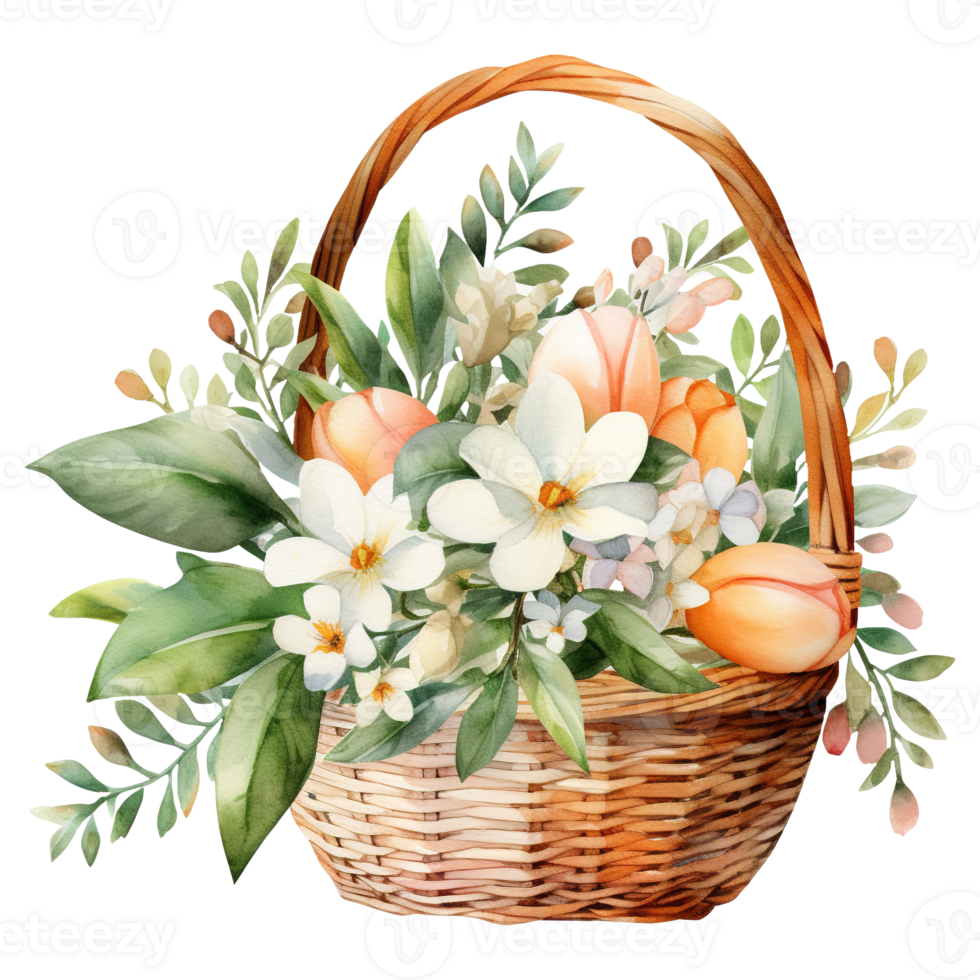 Colorful Easter Baskets Overflowing with Vibrant Eggs png