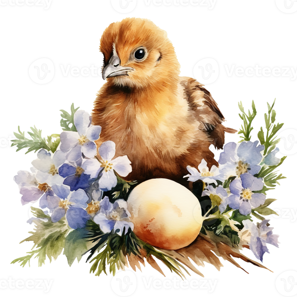 Charming Watercolor Chickens png