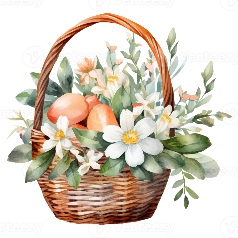 Colorful Easter Baskets Overflowing with Vibrant Eggs png