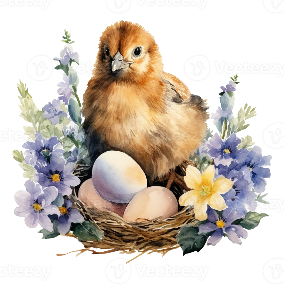 Charming Watercolor Chickens png