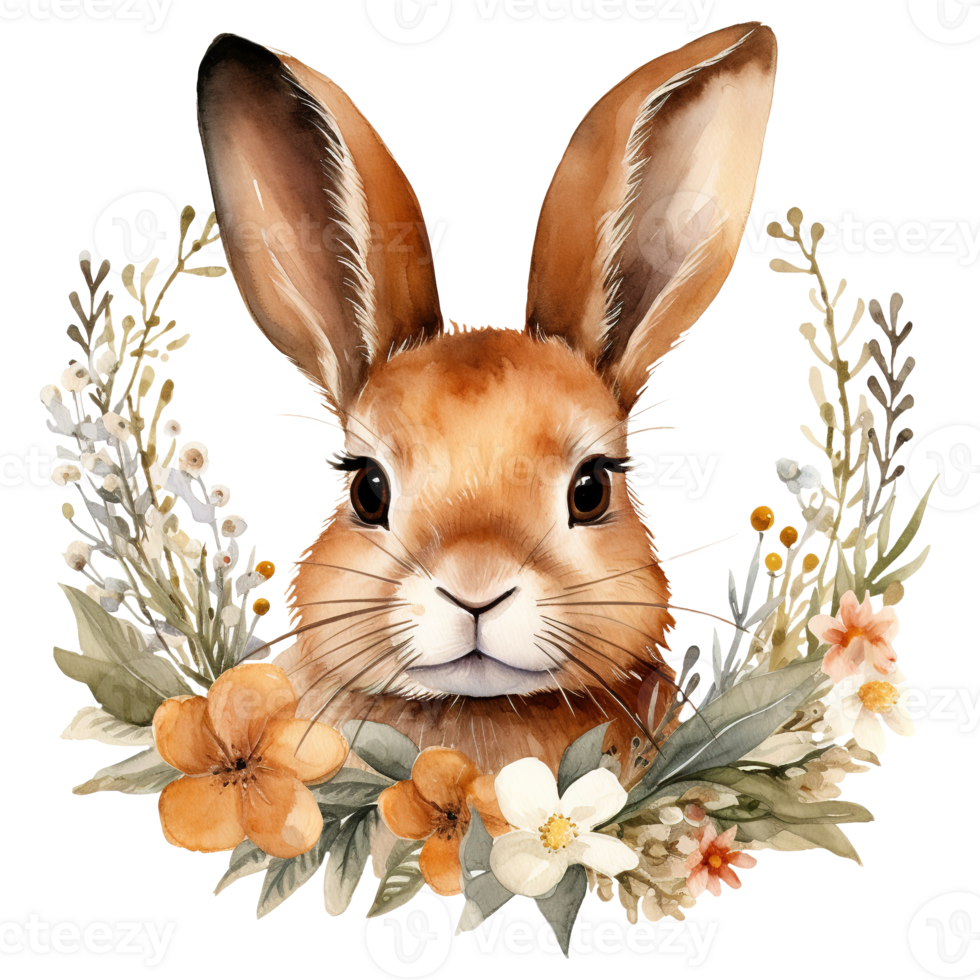 Adorable Watercolor Rabbits png