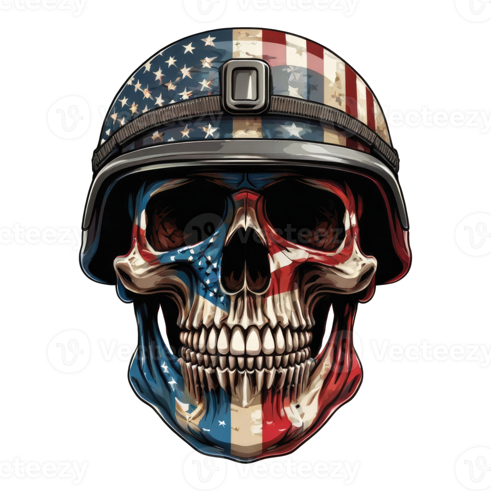 skull with american flag png