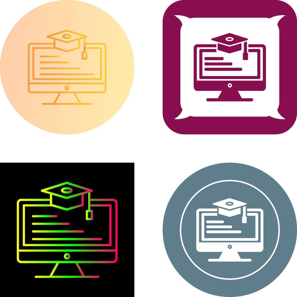 Online Learning Icon Design vector