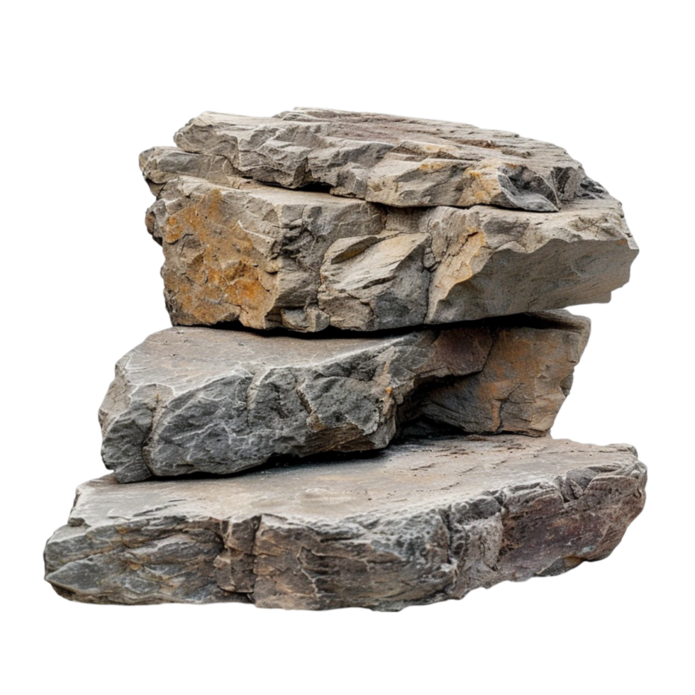 Rock like a stair cut out with transparent background. png