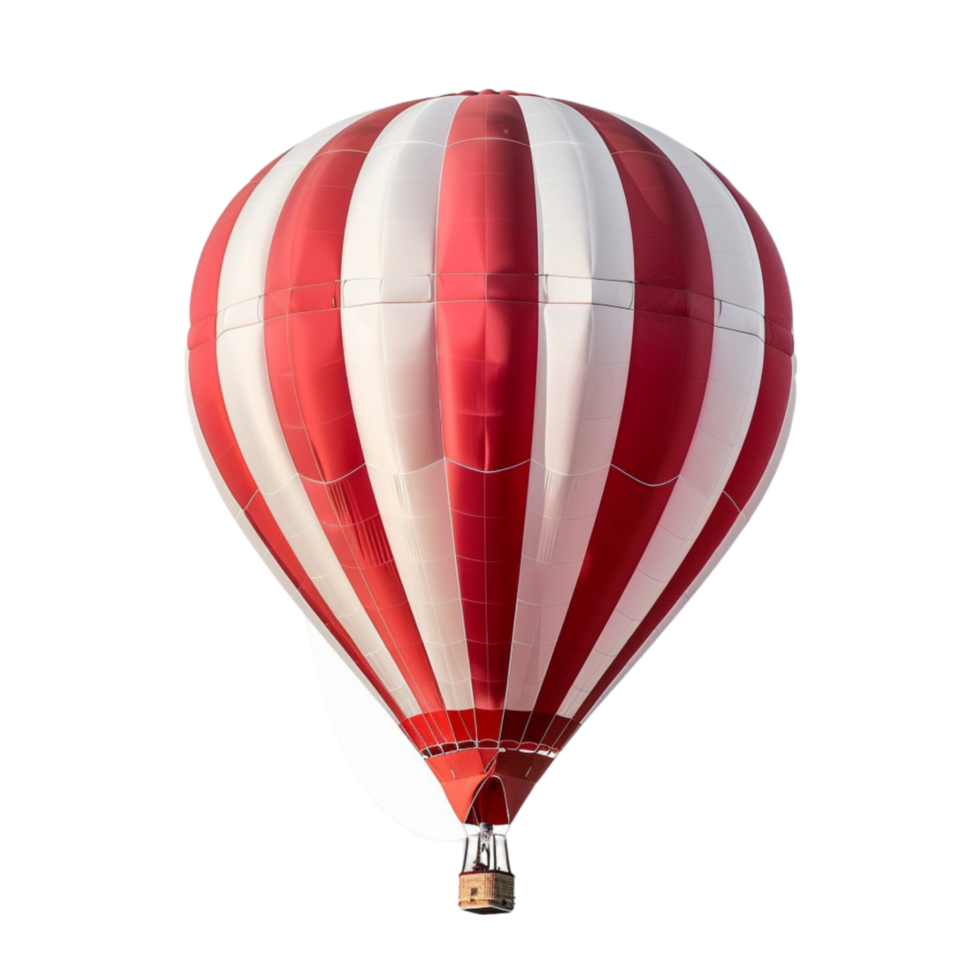 Red and white hot air balloon in the sky image. png