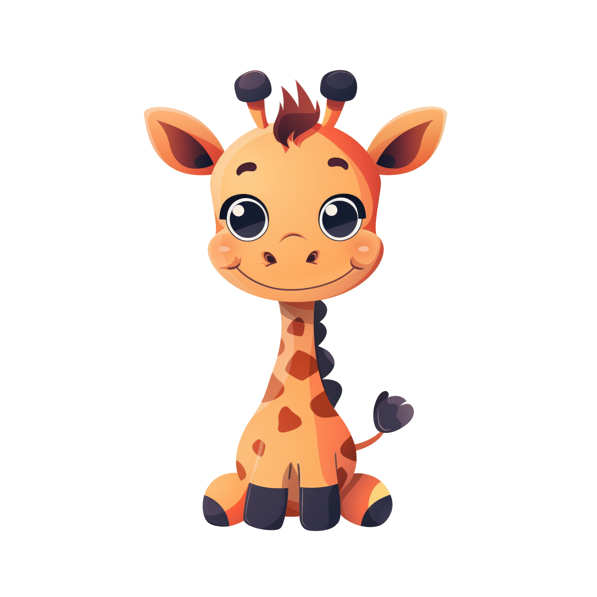 Cute baby giraffe sitting 44183553 PNG