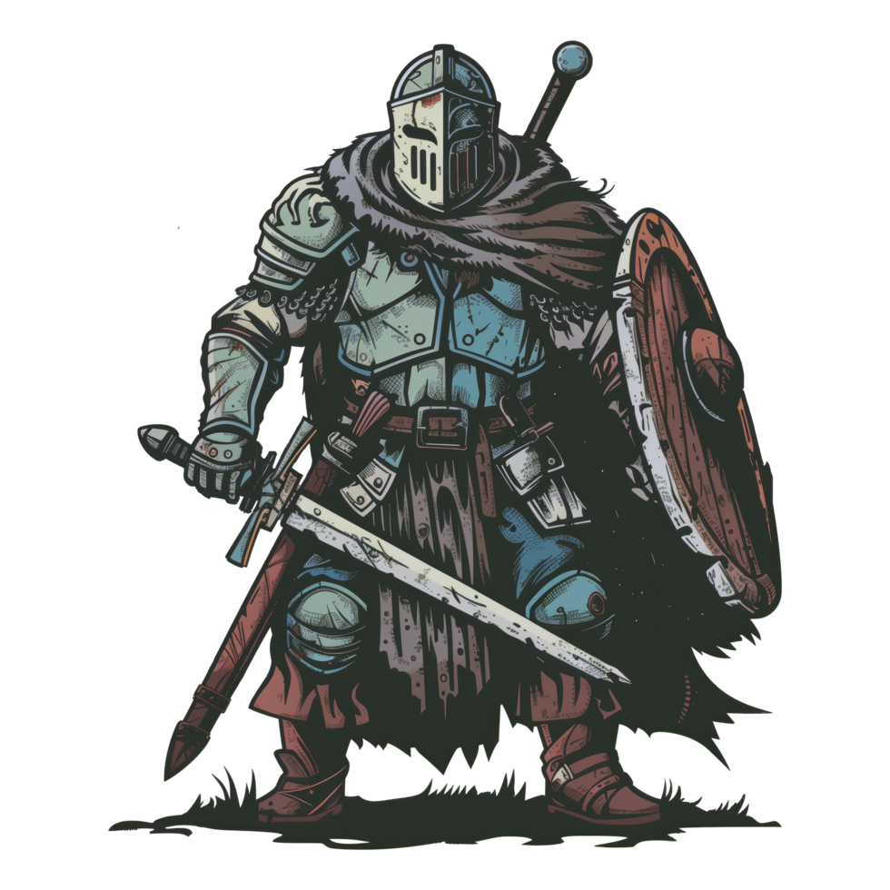 Knight warrior with sword and shield png