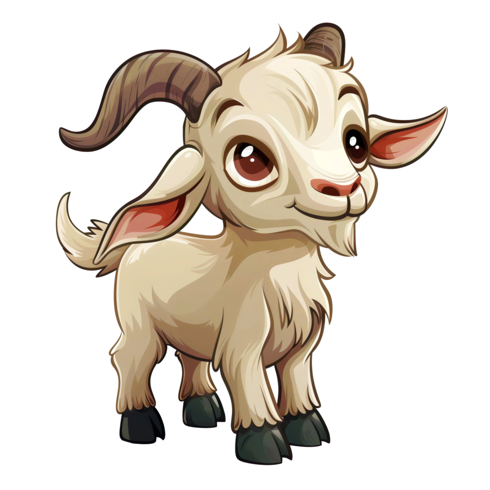 Baby goat cartoon character illustration png