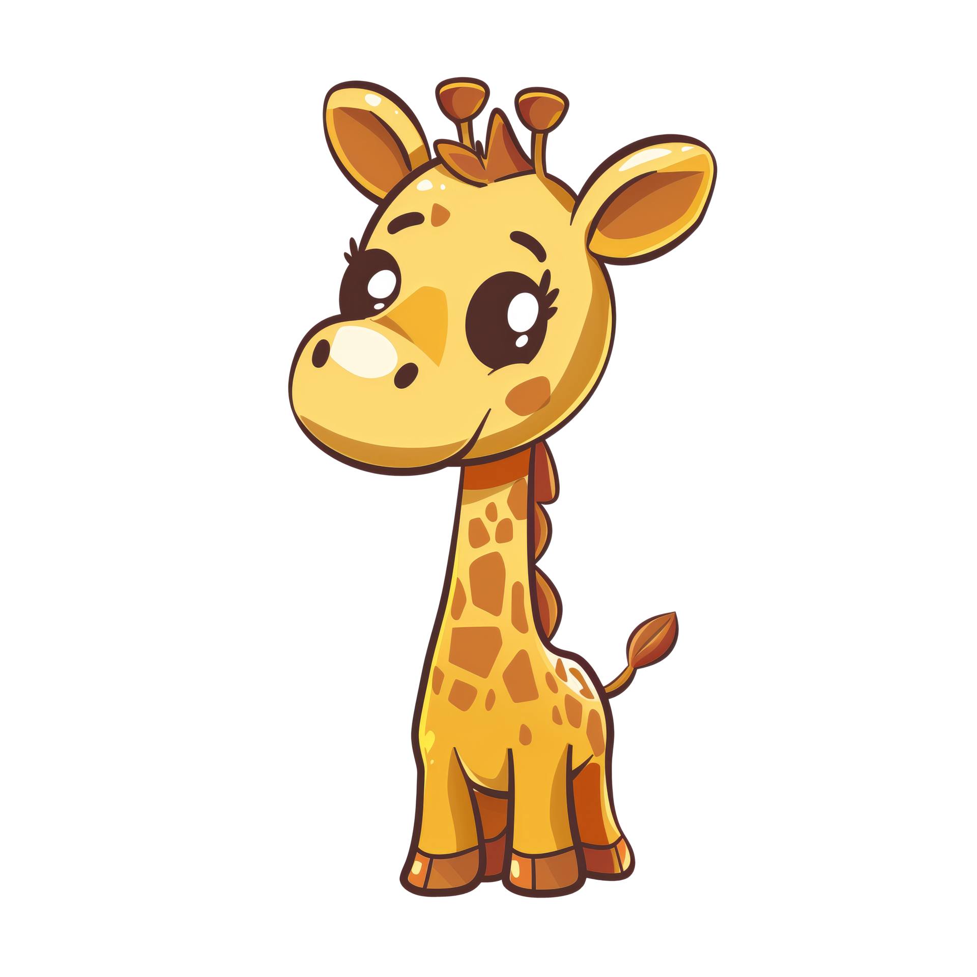 Cute cartoon little giraffe 44183614 PNG