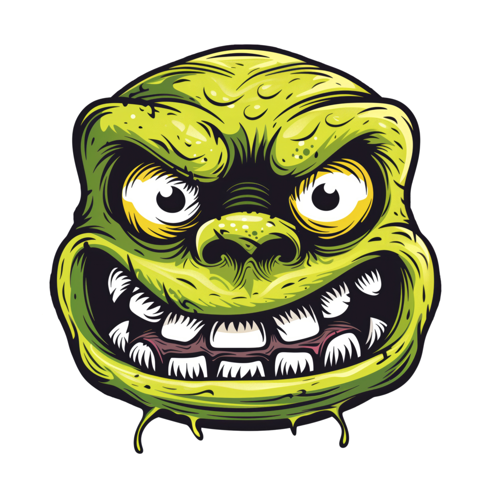 Green monster cartoon character png