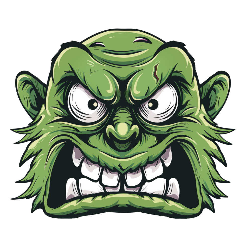 Illustration of angry green monster png