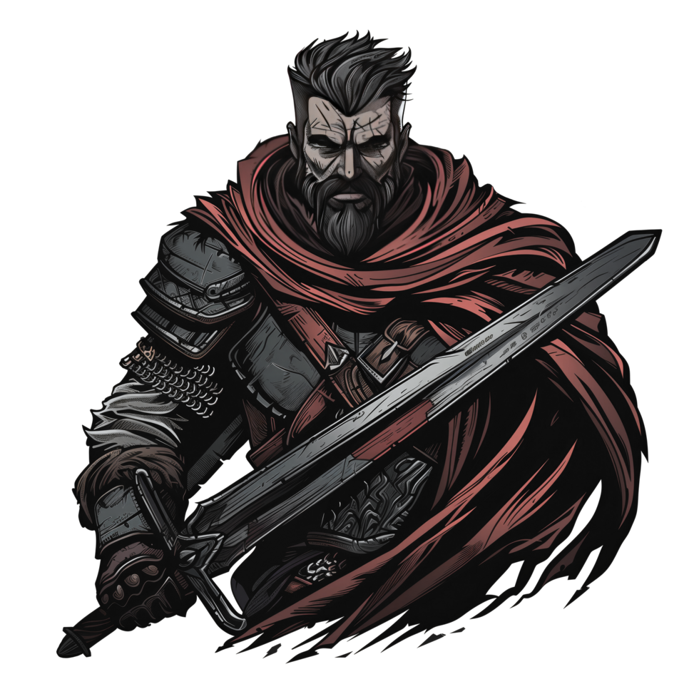 Medieval knight with sword png