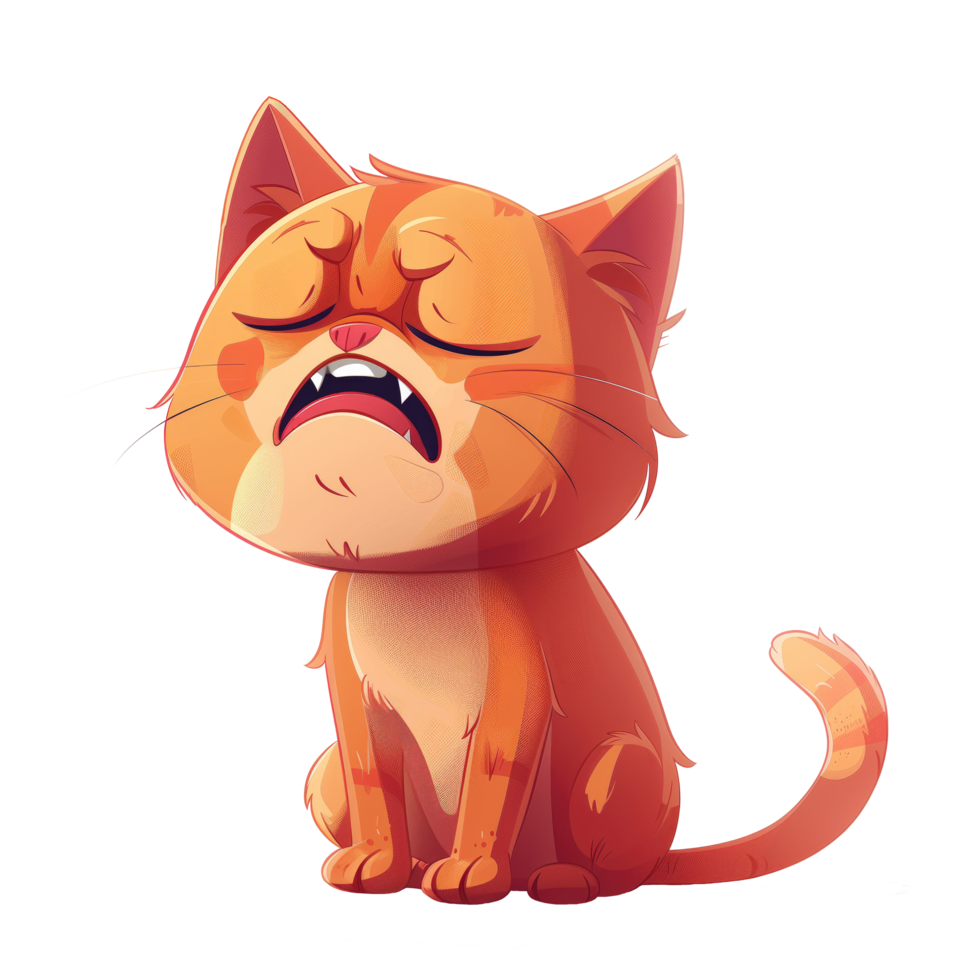 Illustration of cute sleepy cat png