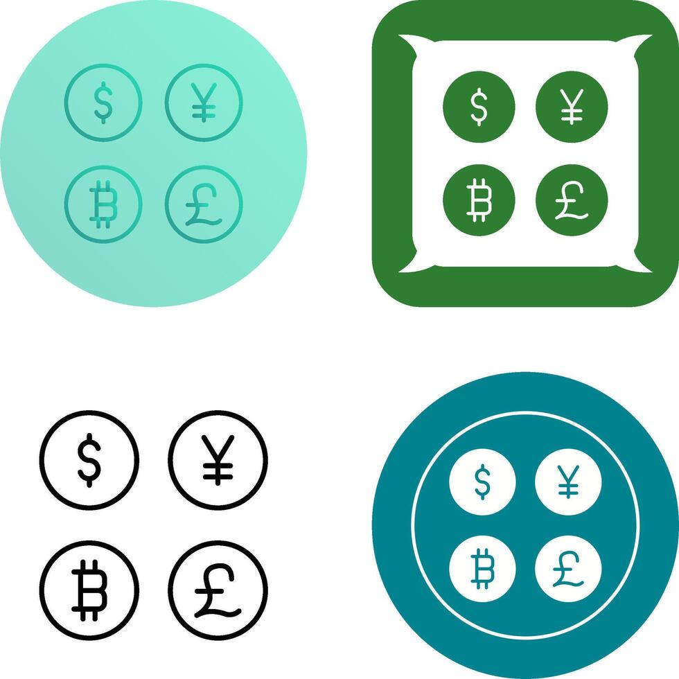 Currency Symbols Icon Design vector