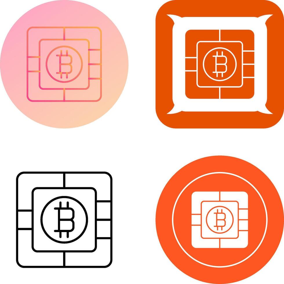 Bitcoin Chip Icon Design vector