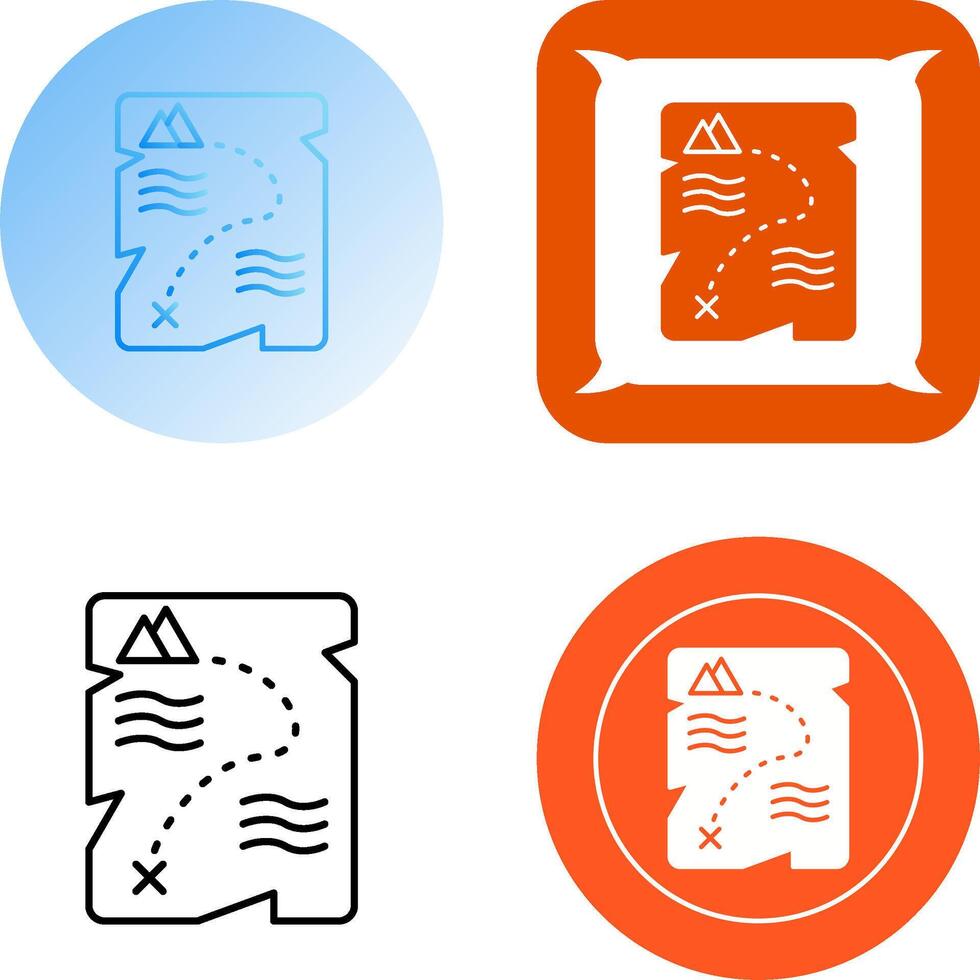 Treasure Map Icon Design vector