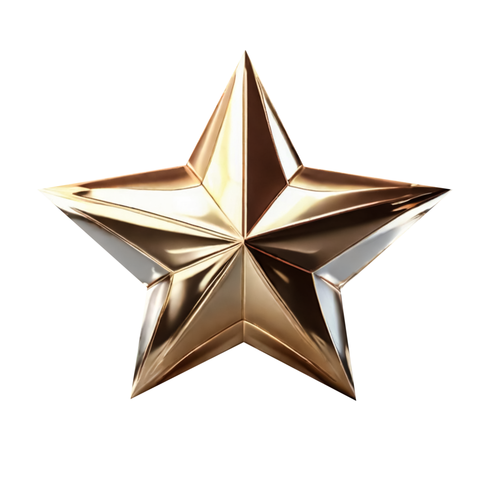 3d golden star png