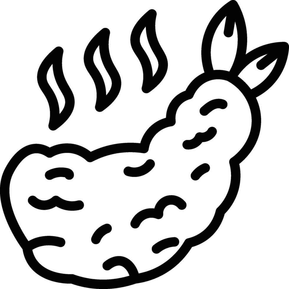 Tempura shrimp Icon. Fried shrimp icon vector
