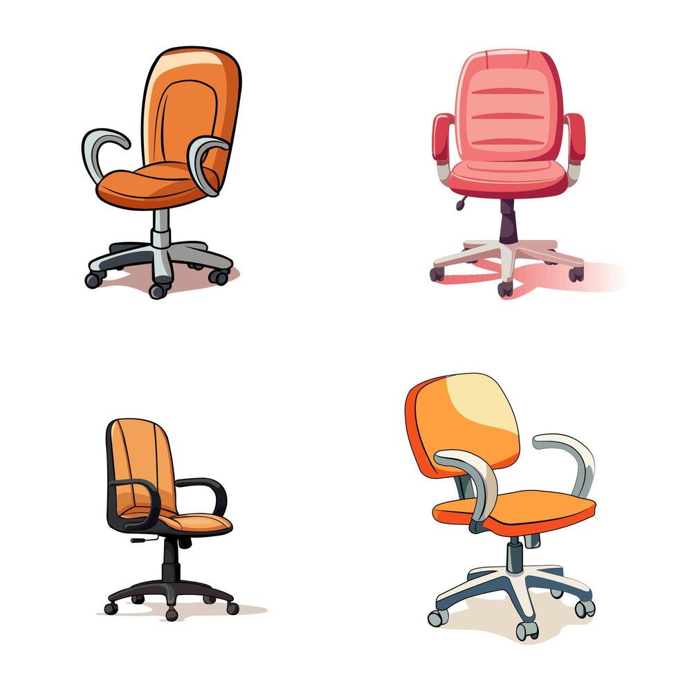 Set of office chairs vector