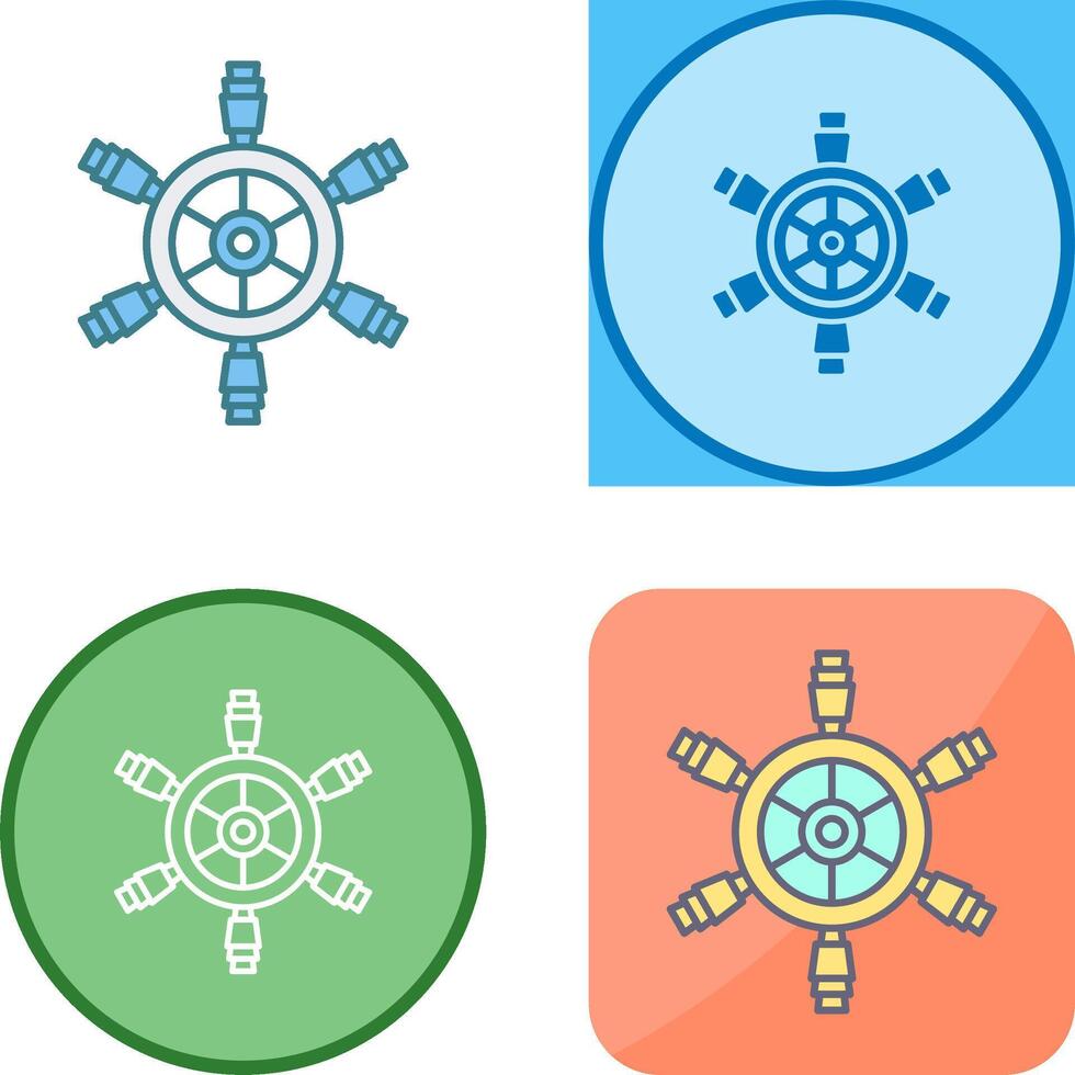 Ship Wheel Icon Design vector