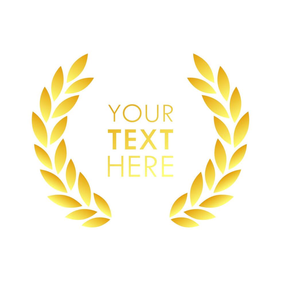 Golden Leaf Laurel Wreath Element Illustration vector