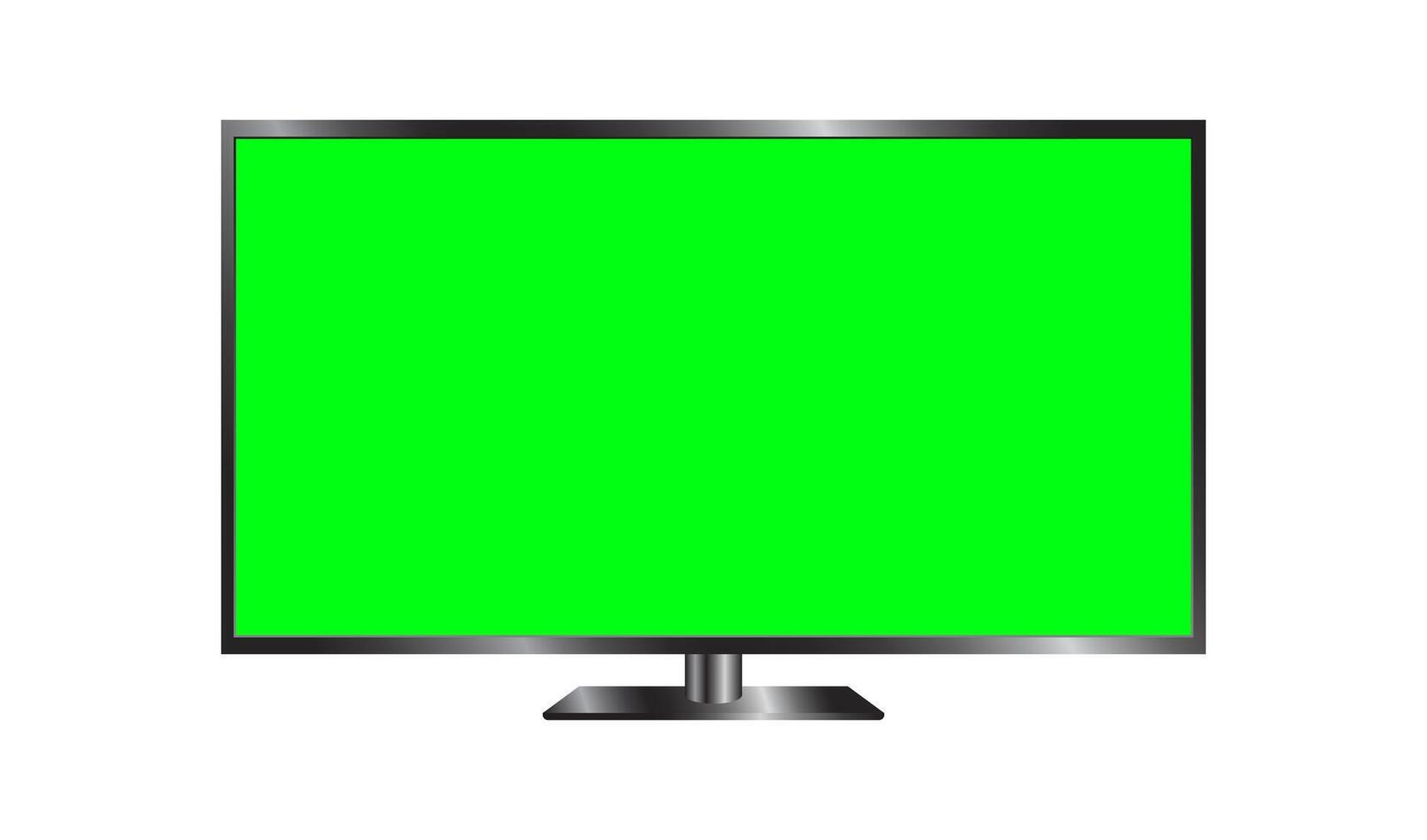 Shiny TV Green Screen LED LCD Television Mockup Illustration vector