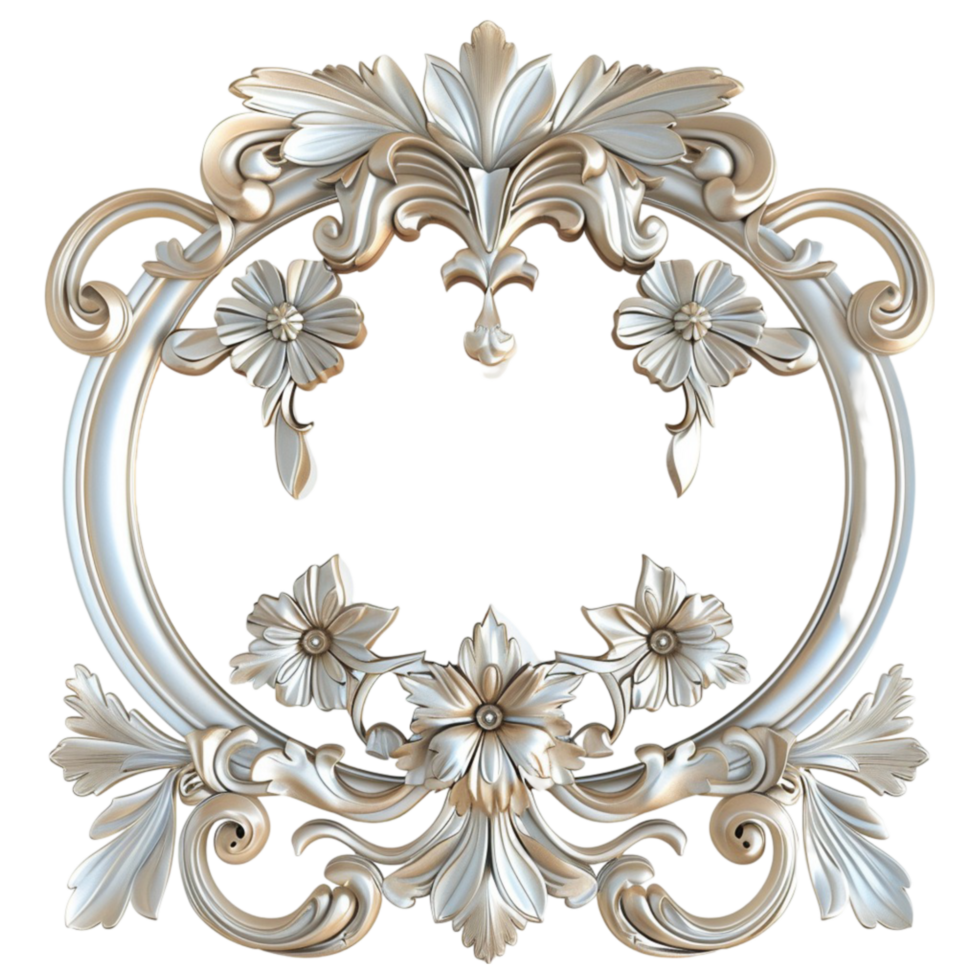 Elegant Garden Wall Mirror Adorned with Floral Design png