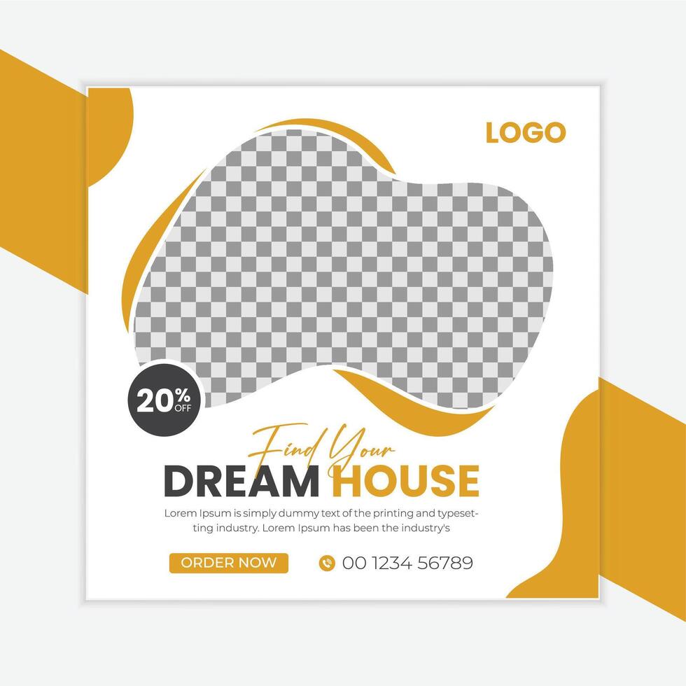 Real estate house property sale social media post template vector