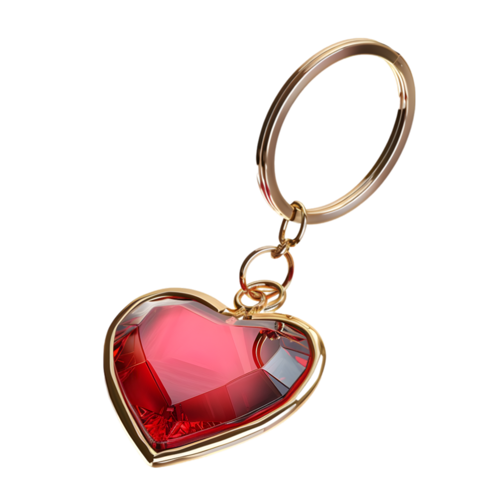 rouge rubis cœur clé chaîne symbole de l'amour et élégance png