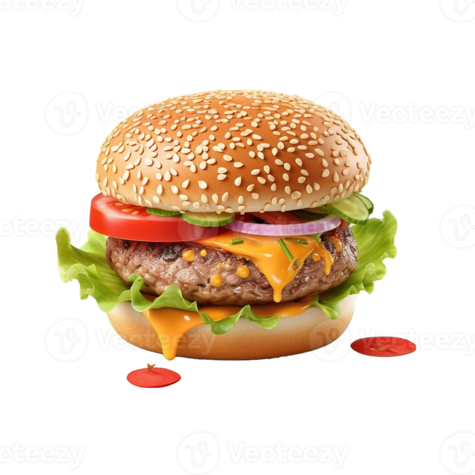 Hamburger isolated on Transparent Background png