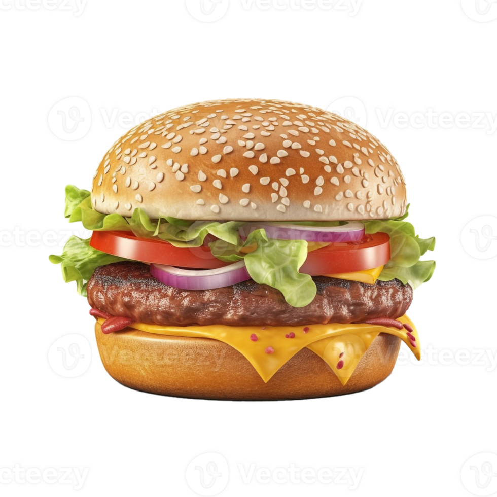 Hamburger isolated on Transparent Background png
