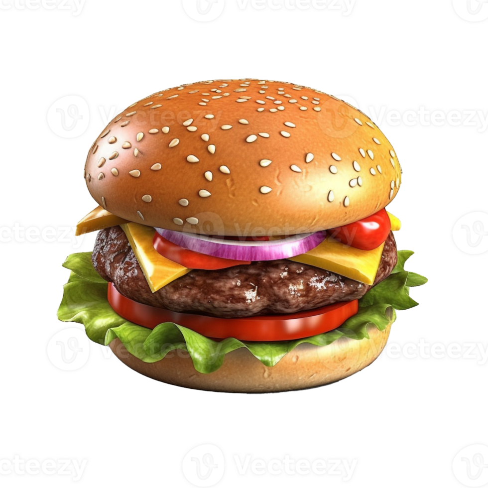 Hamburger isolated on Transparent Background png
