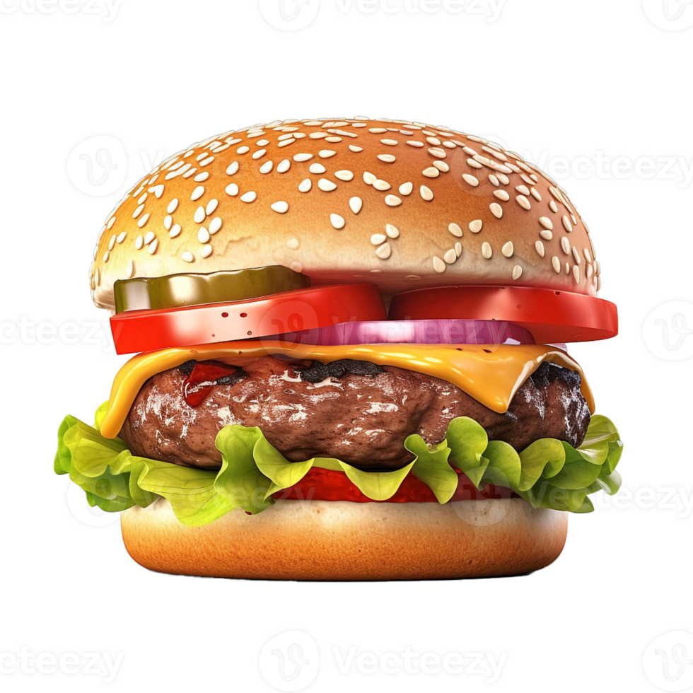 Hamburger isolated on Transparent Background png