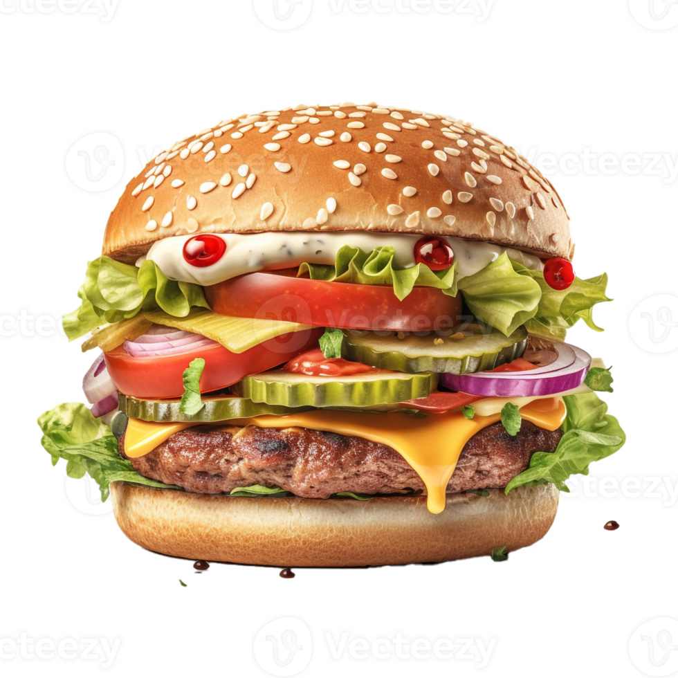 Hamburger isolated on Transparent Background png