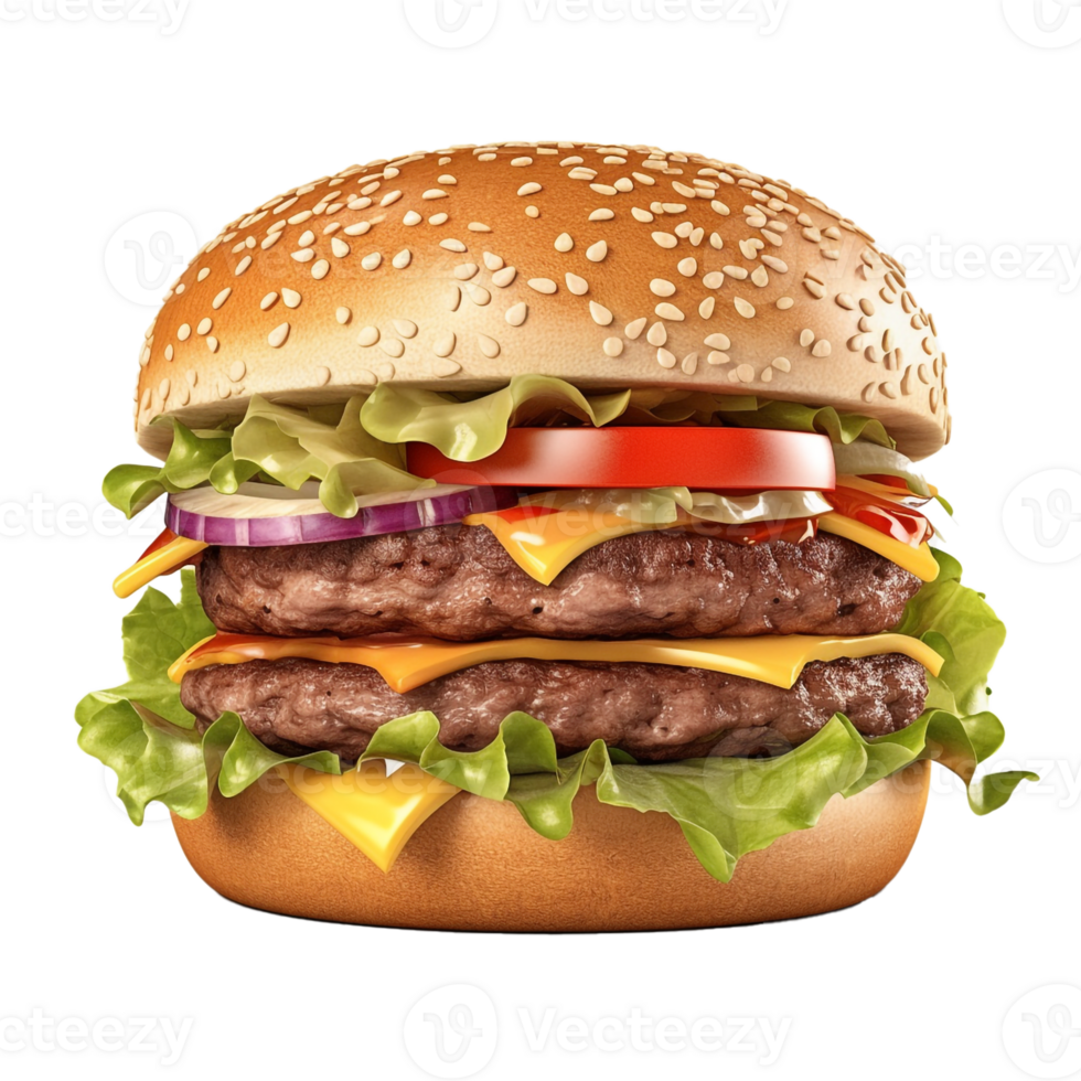 Hamburger isolated on Transparent Background png