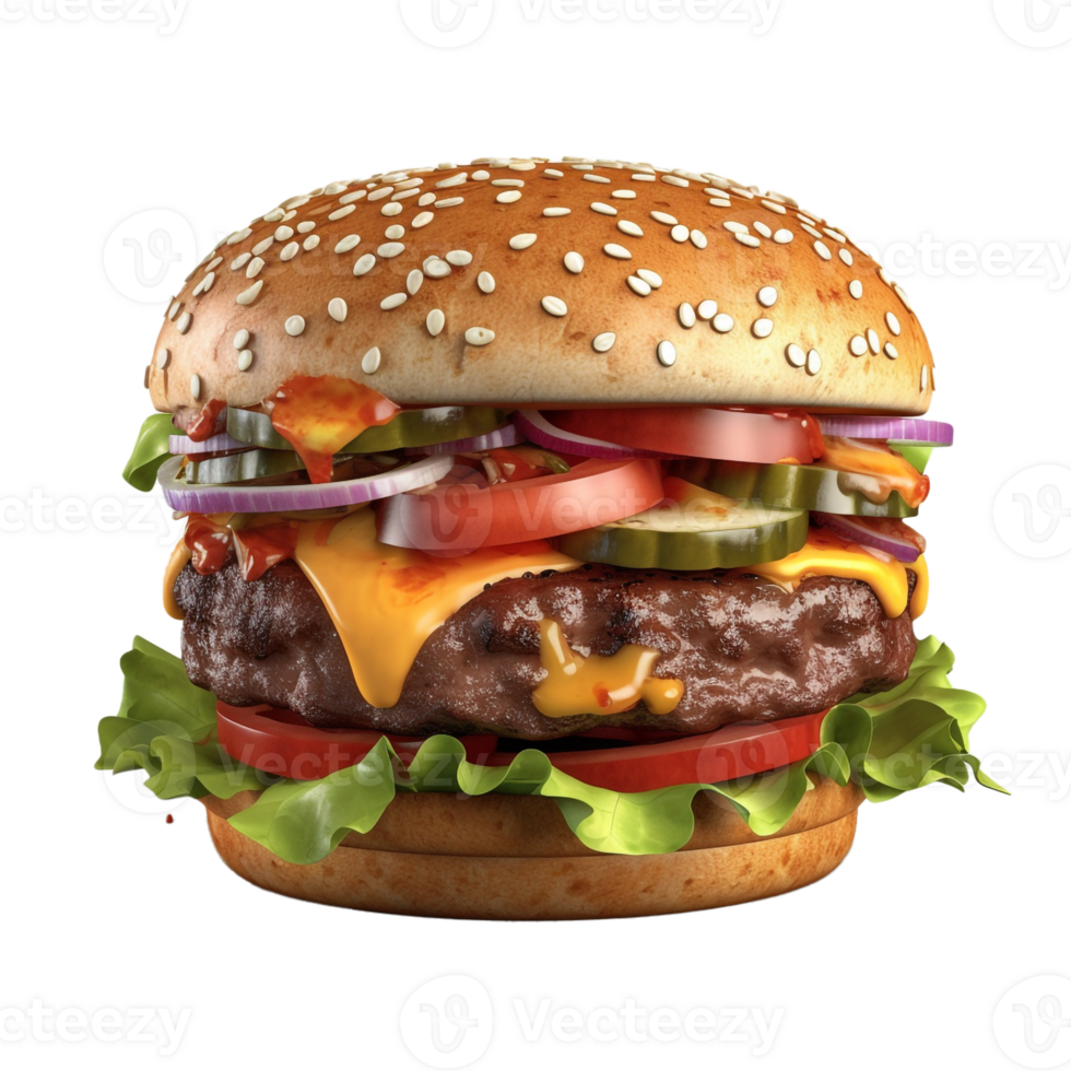Hamburger isolated on Transparent Background png
